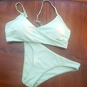 Mint Green Ribbed SHEIN Bathing Suit, Large